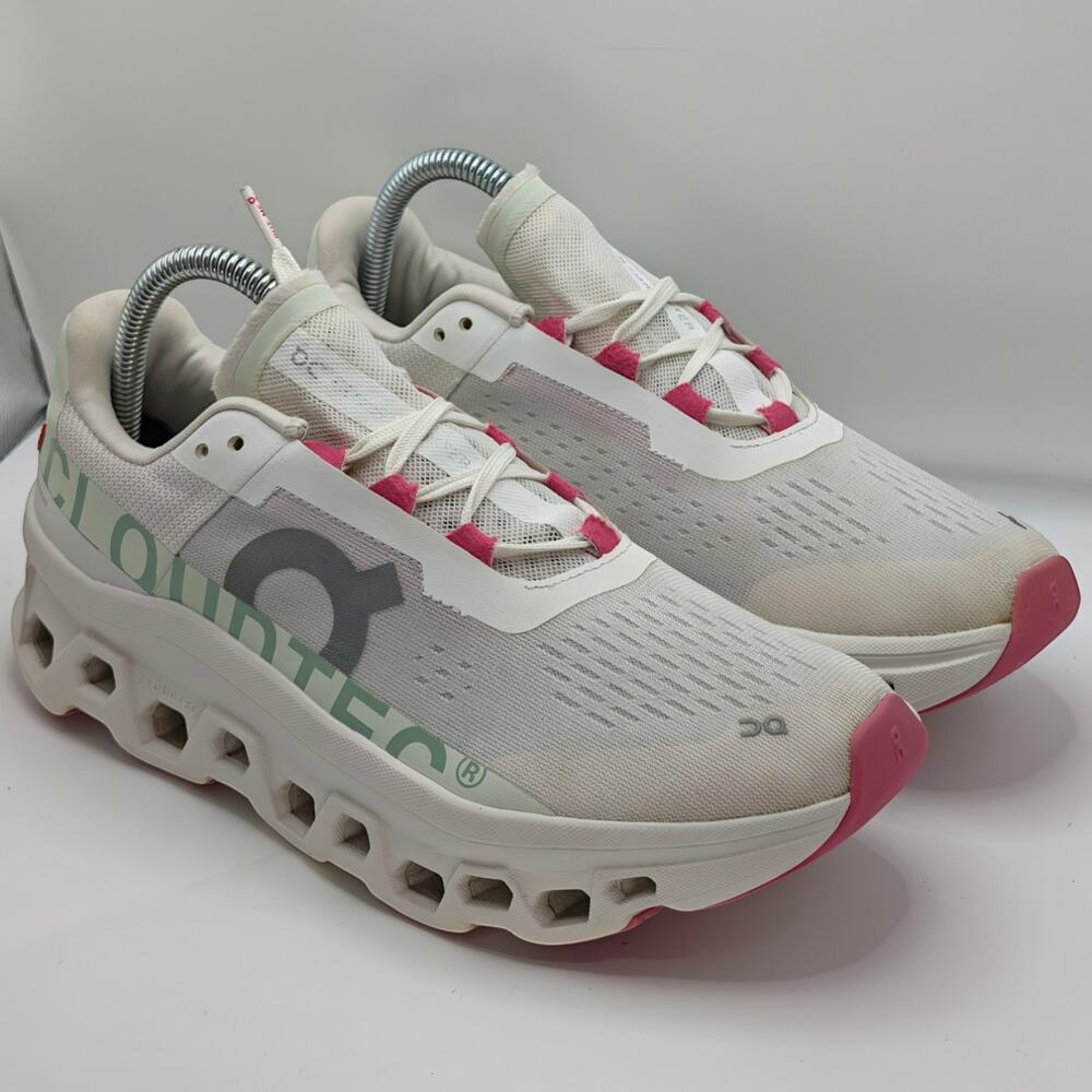 On Cloudmonster White Lima Womens 9 UK 7 Running Shoes Sneakers